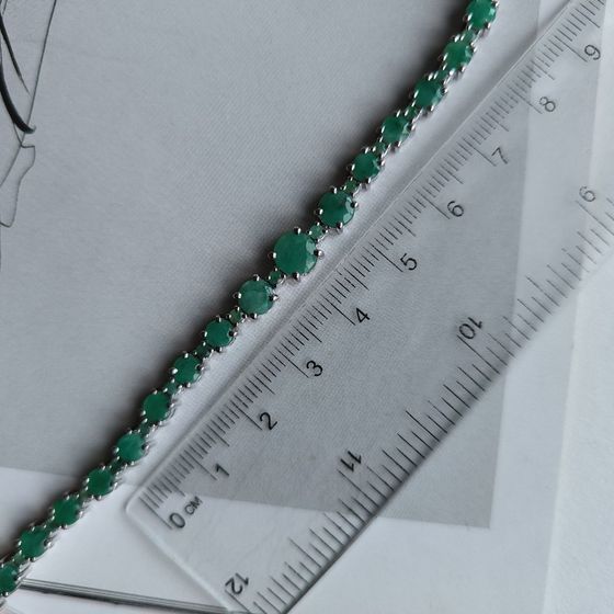 Срібний браслет із смарагдом 7,303 карата