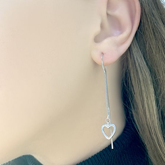 Silver earrings without stones