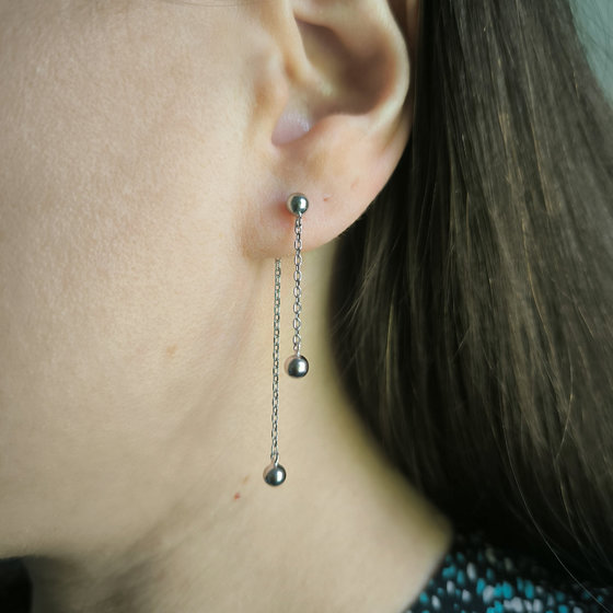 Silver earrings without stones