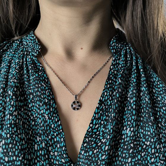 Срібна підвіска з фіанітами 0.1ct