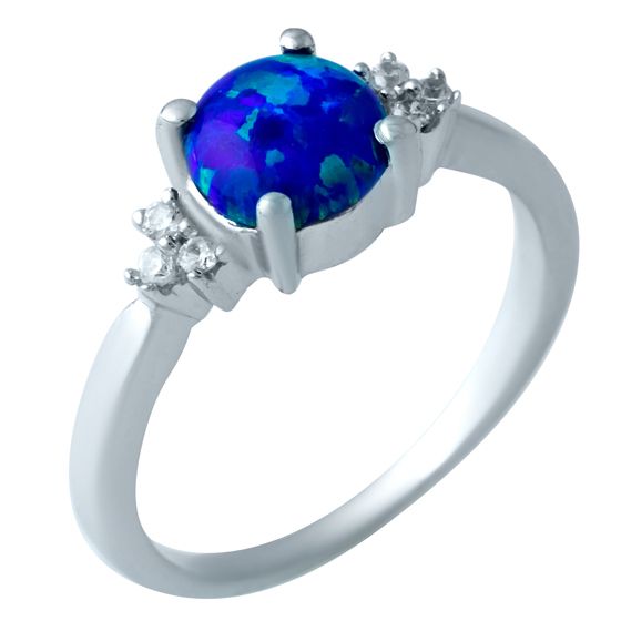 Silver ring with a 0.669-carat opal