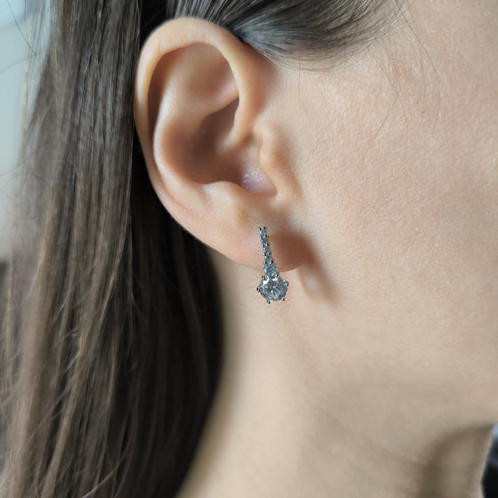Silver earrings with cubic zirconia