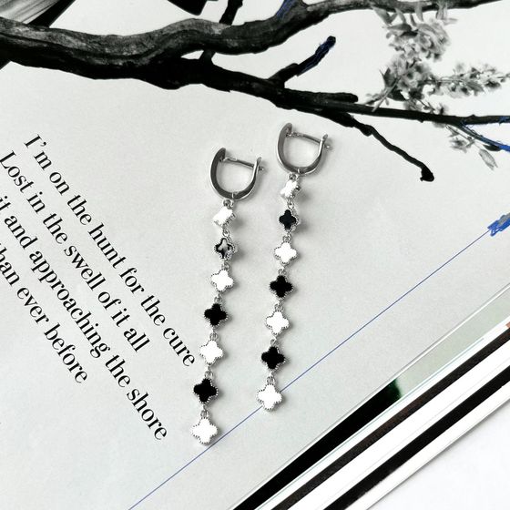 Срібні сережки з емаллю