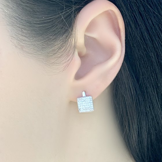 Silver Earrings with Fianites