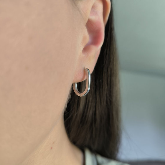 Silver earrings without stones
