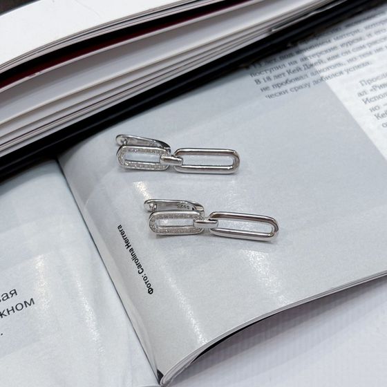 Silver Earrings with Fianites