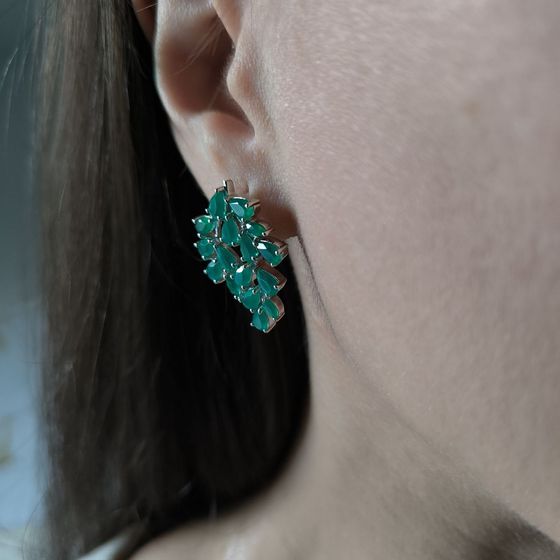 Срібні сережки з агатом 5.675ct