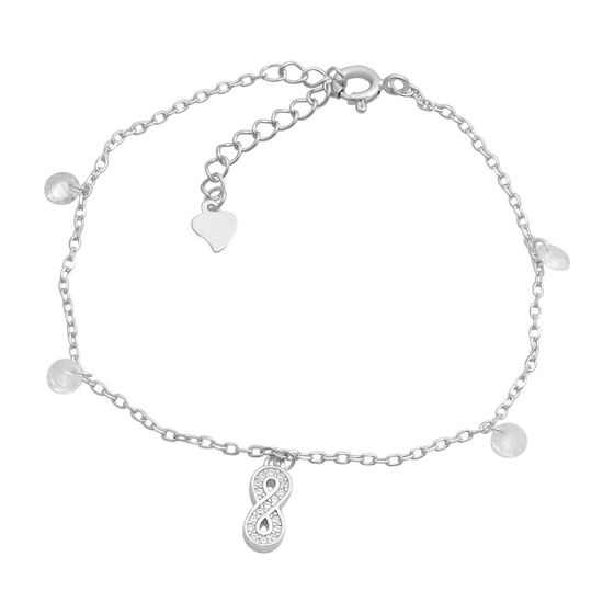 Silver bracelet with phianites