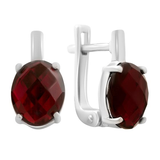 Срібні сережки з гранатом nano 4.45ct