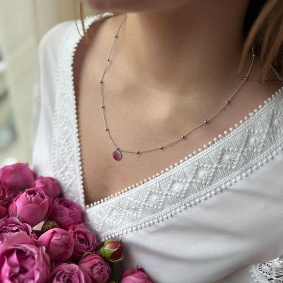 Silver necklace without stones