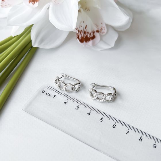 Срібні сережки з фіанітами