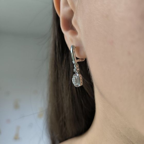 Silver Earrings with Fianites