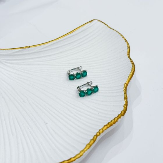 Срібні сережки з агатом 3.133ct