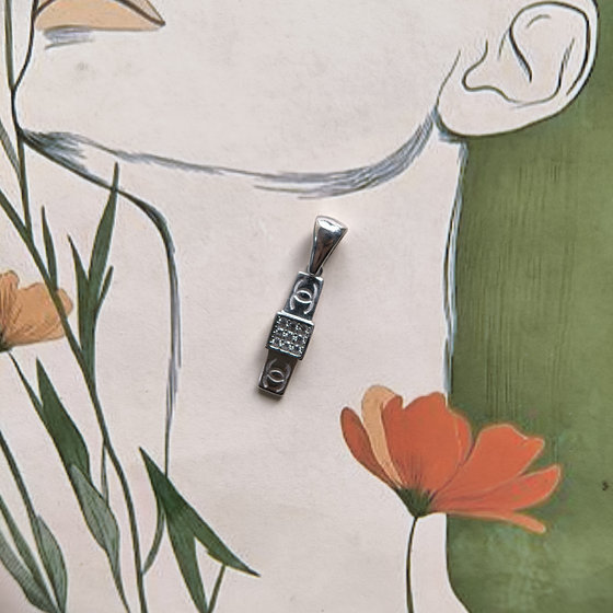 Срібна підвіска з фіанітами 0.09ct