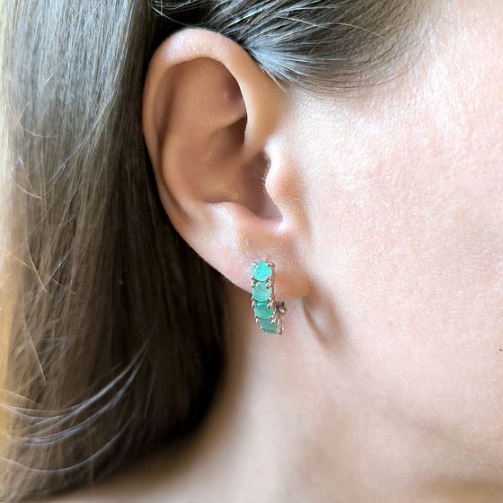 Серебряные серьги с изумрудом 2.48ct