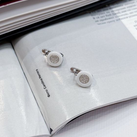 Silver earrings with ceramics