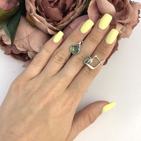 Срібна каблучка з містик топазом 1.425ct