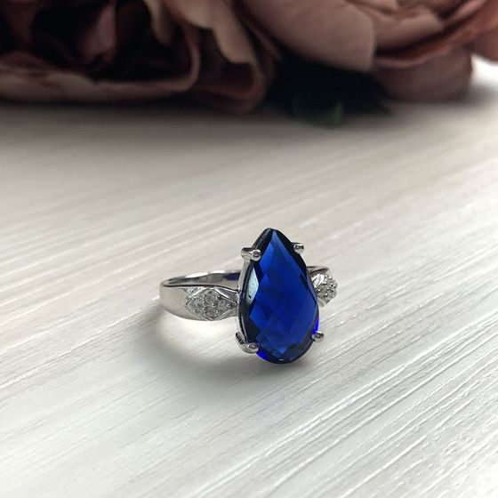 Срібна каблучка із сапфіром nano 4.06ct