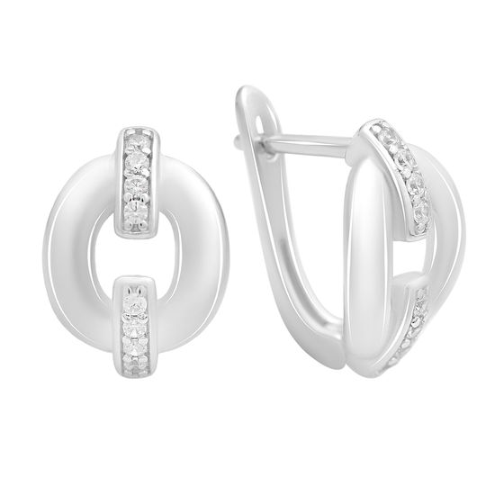 Silver earrings with cubic zirconia