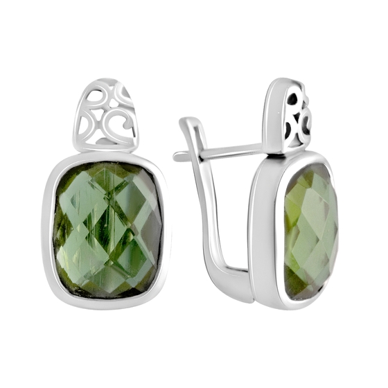 Silver earrings with sultanite