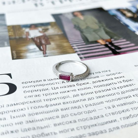 Silver ring with a 0.757-carat ruby