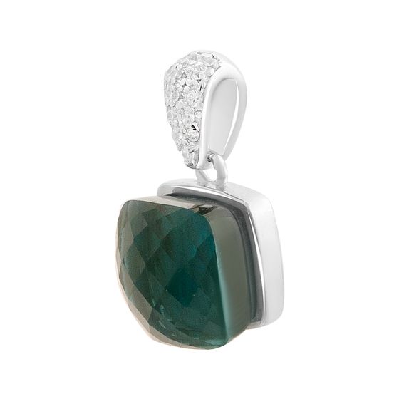 Silver pendant with phianites