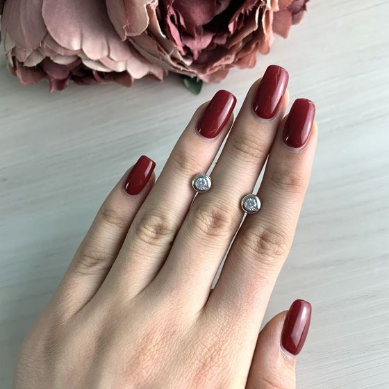 Silver Earrings with Fianites