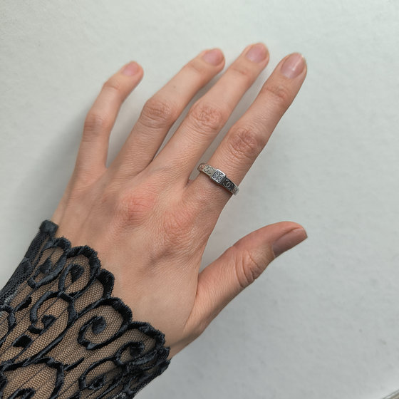 Silver ring with cubic zirconia