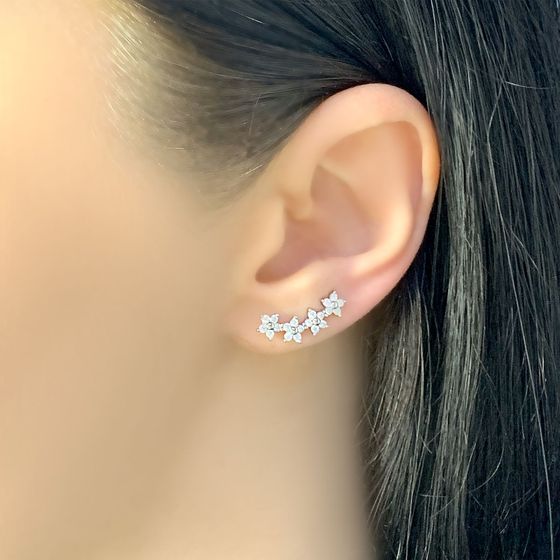 Серебряные серьги с фианитами