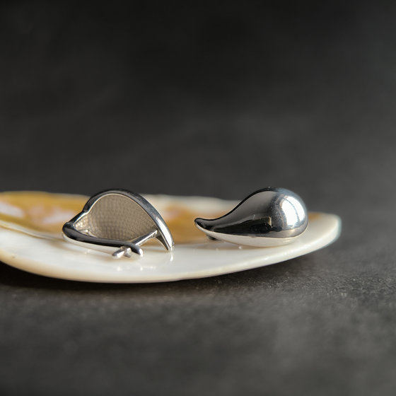 Silver earrings without stones