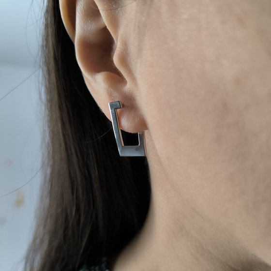 Silver earrings without stones