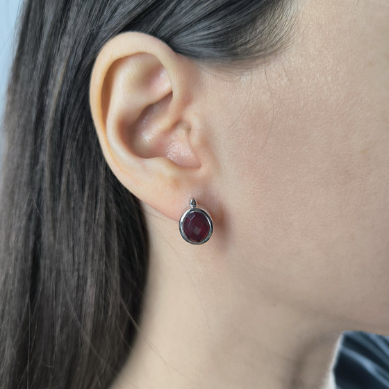 Срібні сережки з гранатом nano 4.33ct