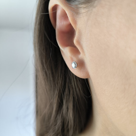 Срібні сережки з фіанітами