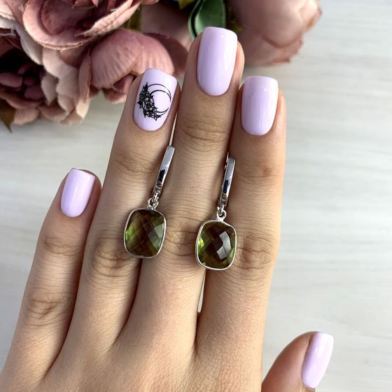 Серебряные серьги с султанитом 12.018ct