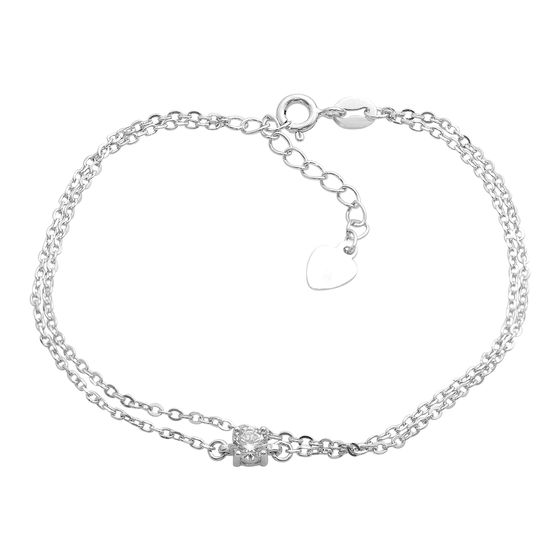 Silver bracelet with cubic zirconia