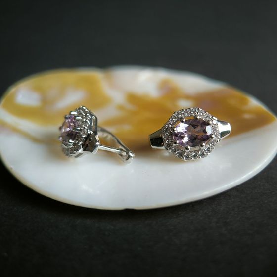 Silver earrings with amethyst 2.998ct