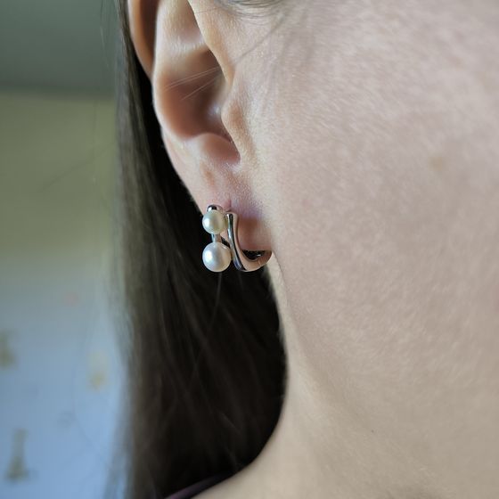 Срібні сережки з перлами 4.75ct