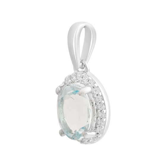 Серебряная подвеска с топазом 1.633ct, фианитами