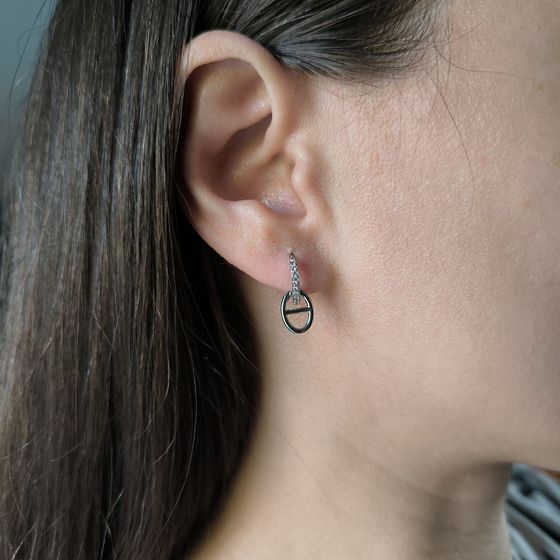 Срібні сережки з фіанітами