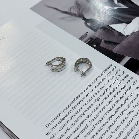 Silver Earrings with Fianites