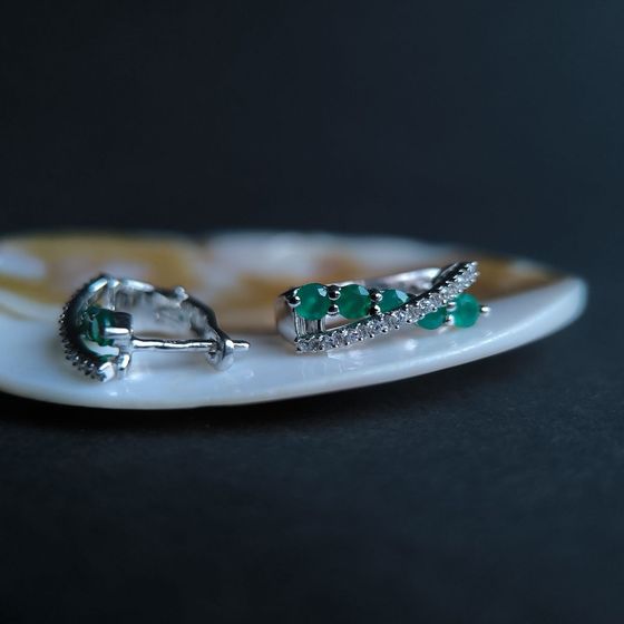 Срібні сережки з агатом 1.395ct