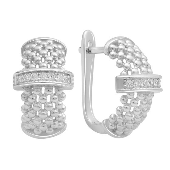 Срібні сережки з фіанітами