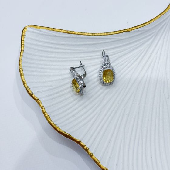 Срібні сережки з цитрином nano 6.362ct