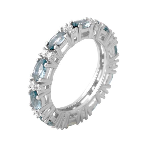Серебряное кольцо с топазом Лондон Блю 2.36ct