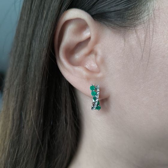 Срібні сережки з агатом 1.395ct