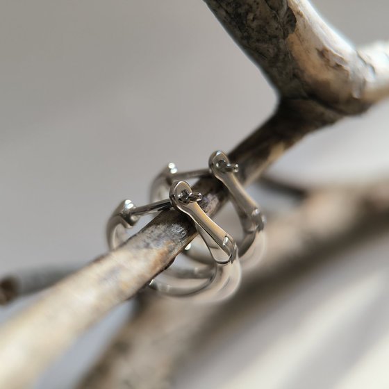 Silver earrings without stones