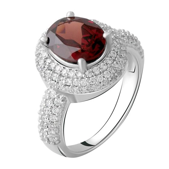 Срібна каблучка з гранатом nano 3.815ct