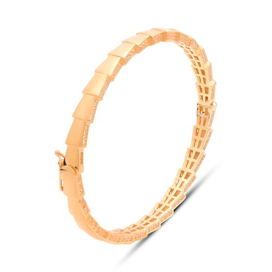 Золотой браслет с фианитами 3.16ct