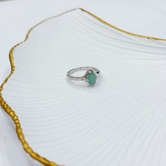 Silver ring with emerald