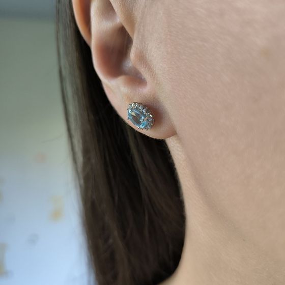 Серебряные серьги с топазом 2.194ct